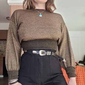 Gold/Black Metallic Sweater